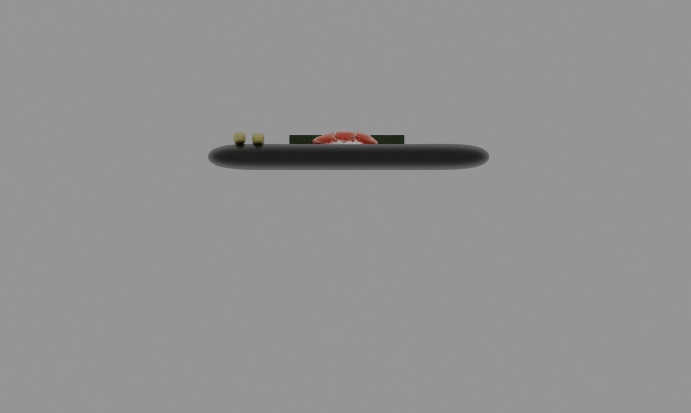 low poly sushi on plate with chopsticks Free low-poly 3D model_1