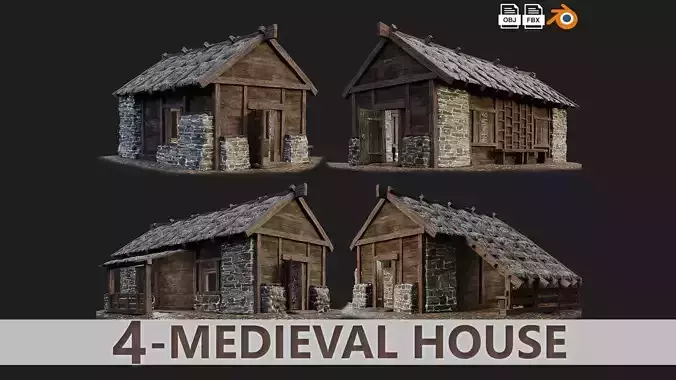 Medieval Old House PBR 4K GameReady Pack 09 to 12