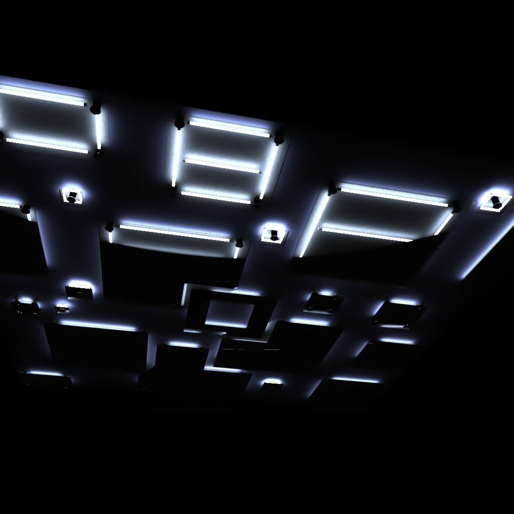 light celling design Low-poly 3D model_1