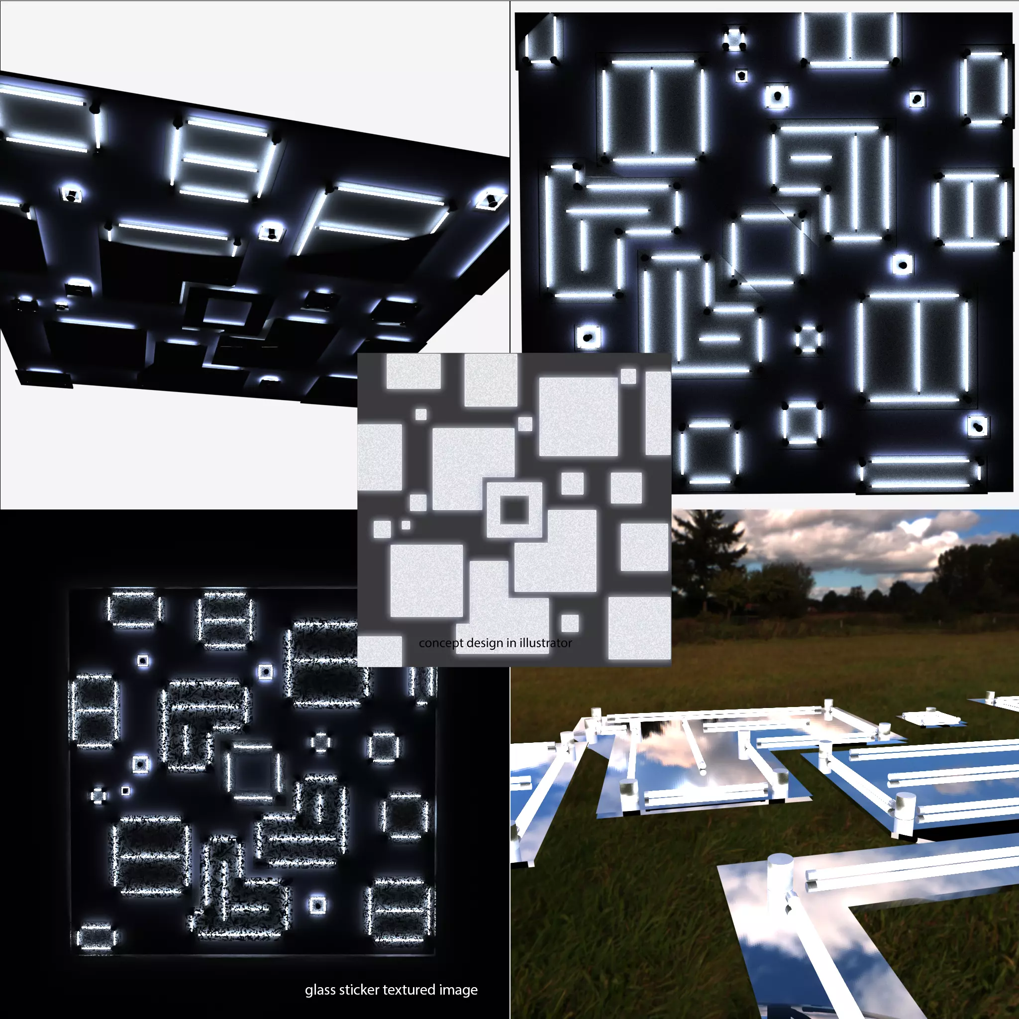 light celling design Low-poly 3D model_0