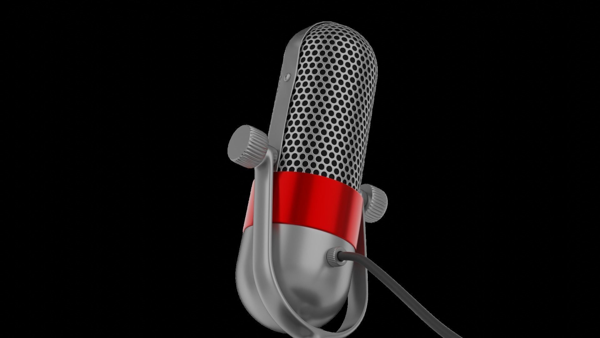 Microphone Middle-poly 3D model_4