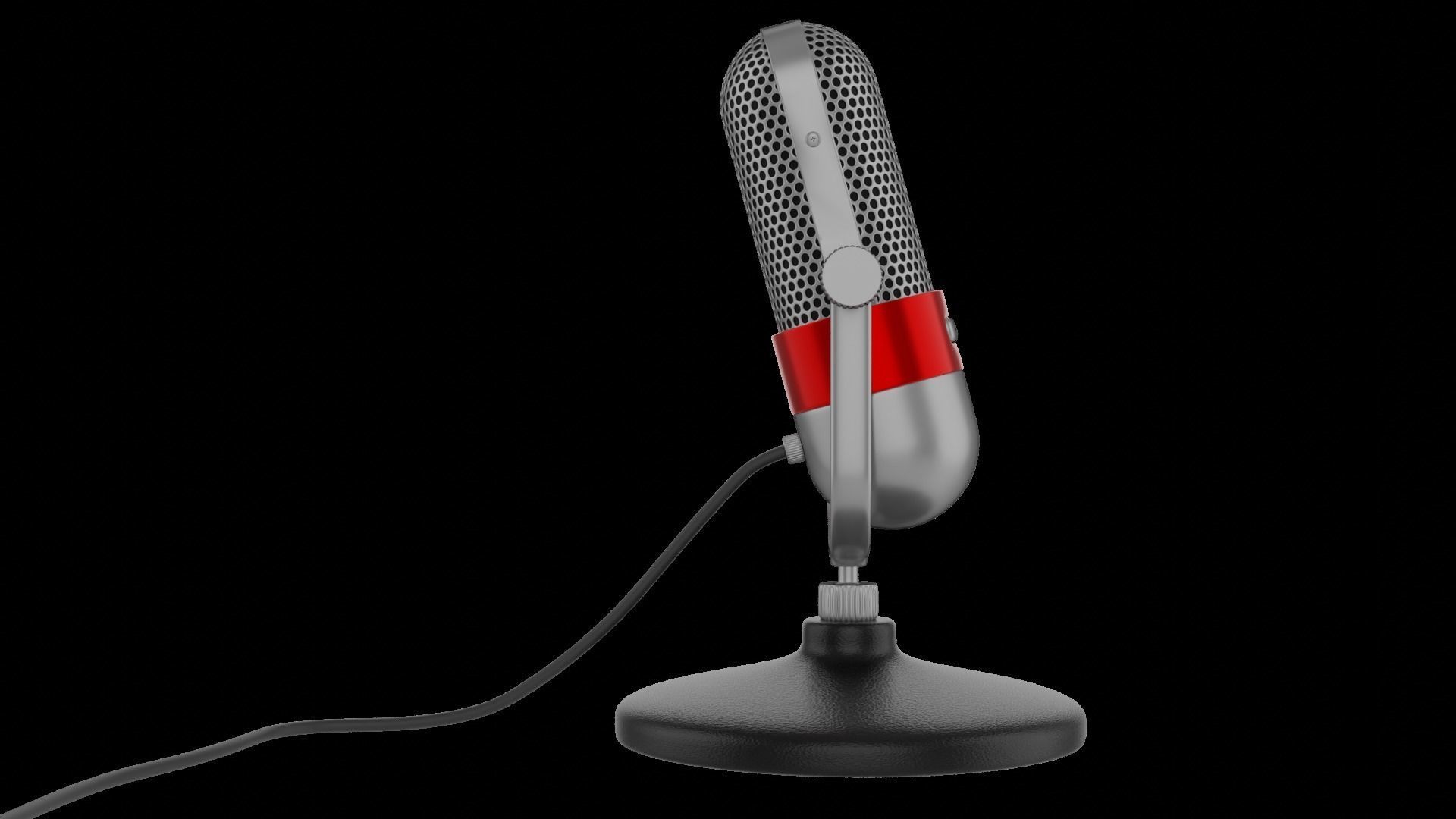 Microphone Middle-poly 3D model_3