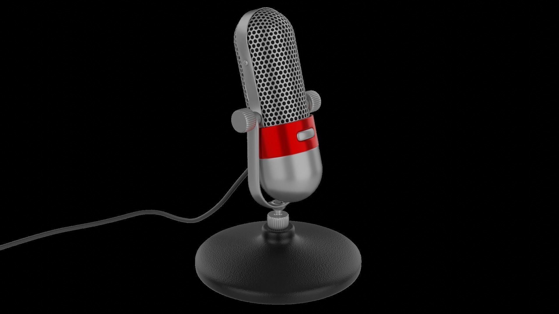 Microphone Middle-poly 3D model_1