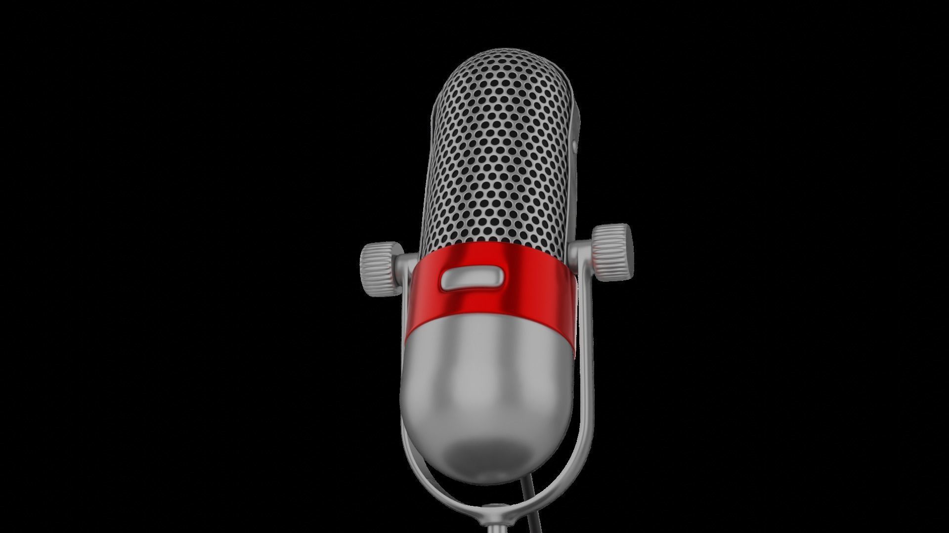 Microphone Middle-poly 3D model_2