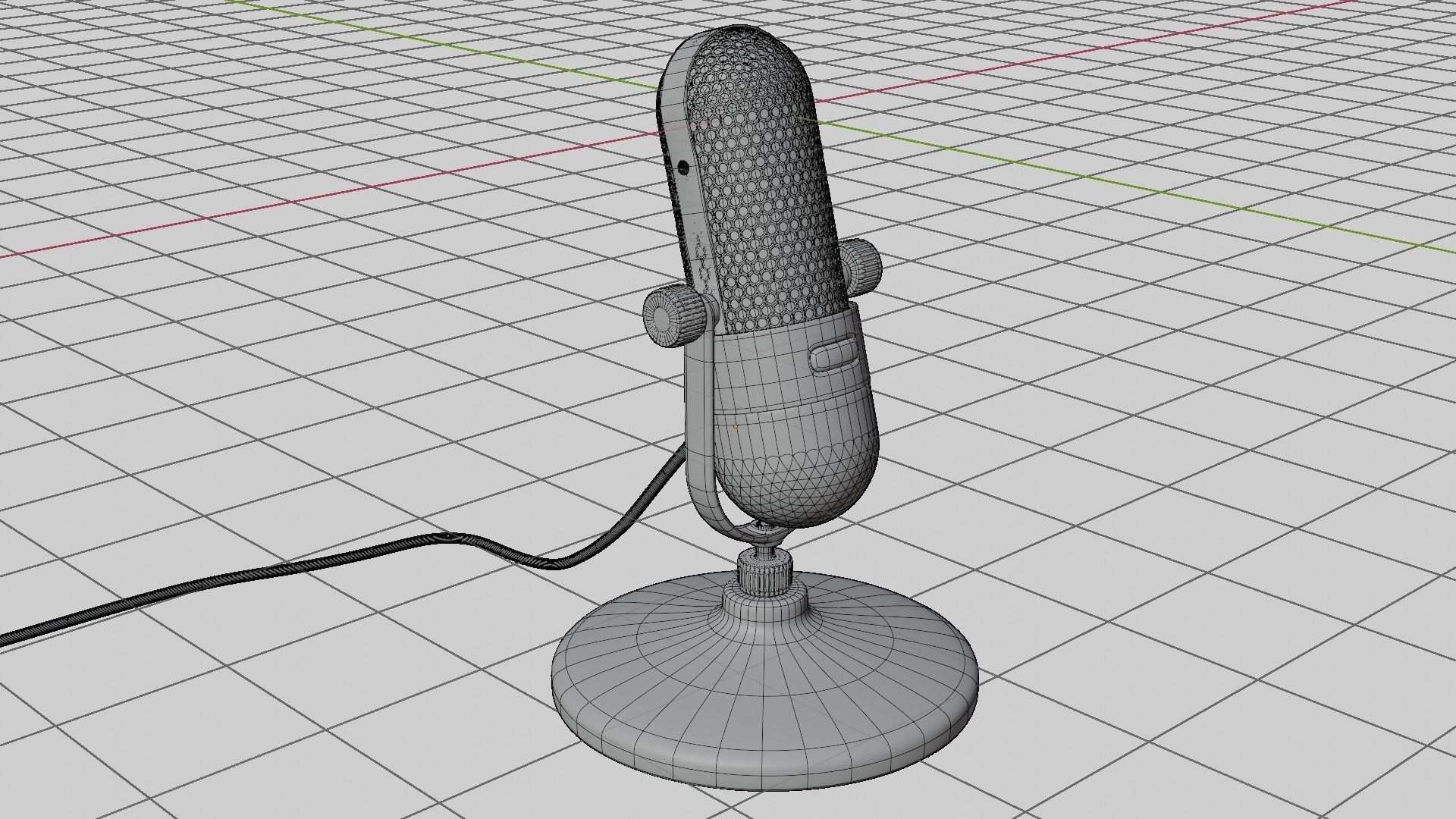 Microphone Middle-poly 3D model_5