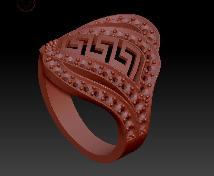 Ring Greek pattern 1ct 3D print model_7