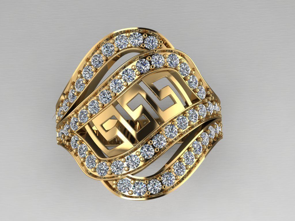 Ring Greek pattern 1ct 3D print model_9