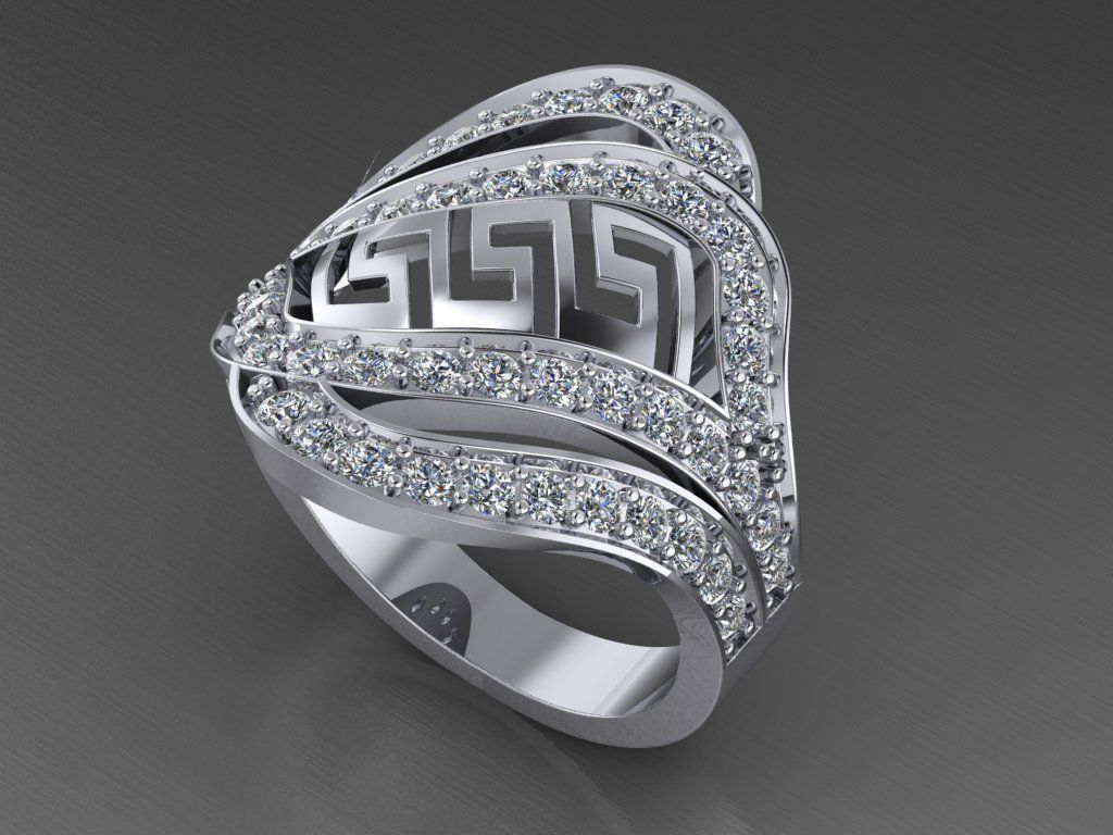 Ring Greek pattern 1ct 3D print model_10