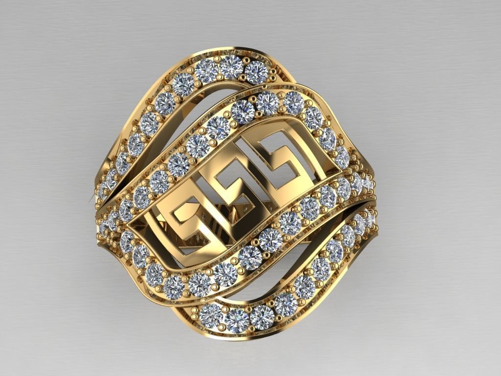 Ring Greek pattern 1ct 3D print model_3