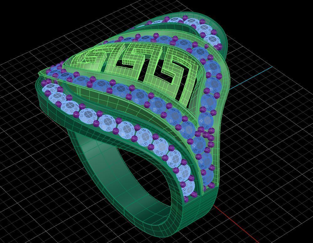 Ring Greek pattern 1ct 3D print model_8