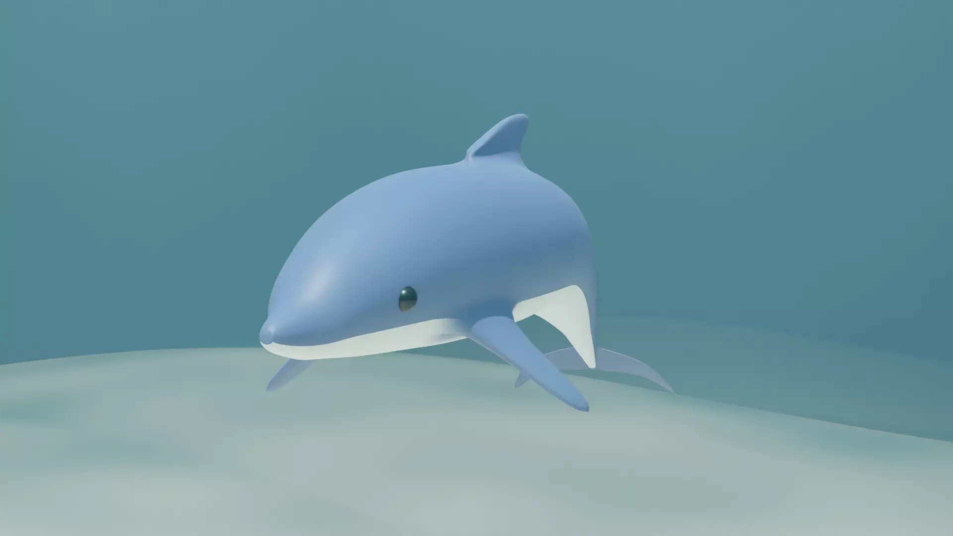 Animated Cartoony Dolphin Low-poly 3D model_0