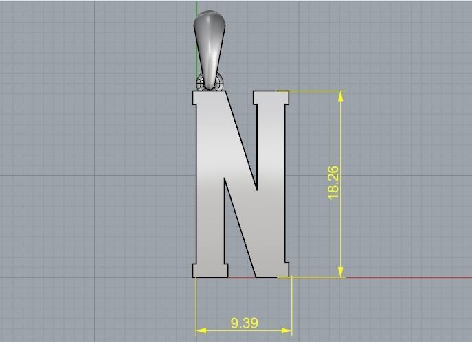 Pendant letter N Model 1544 3D print model_5