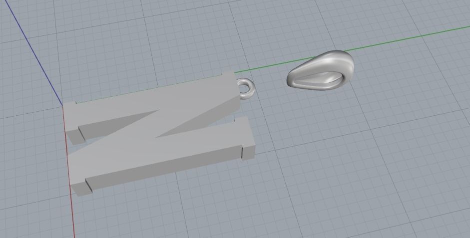 Pendant letter N Model 1544 3D print model_2