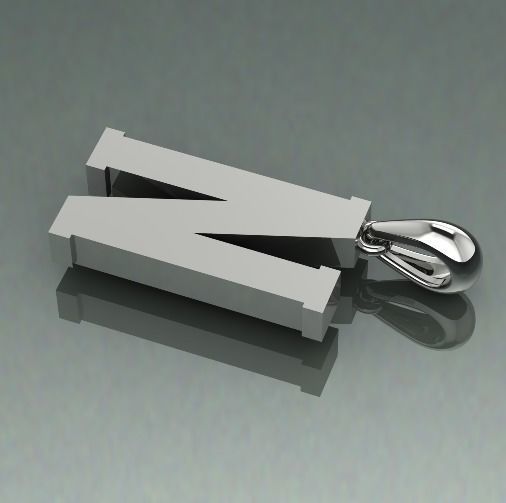Pendant letter N Model 1544 3D print model_1
