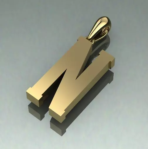 Pendant letter N Model 1544 3D print model_0