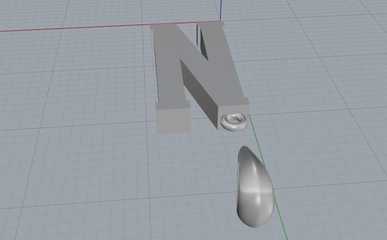 Pendant letter N Model 1544 3D print model_3