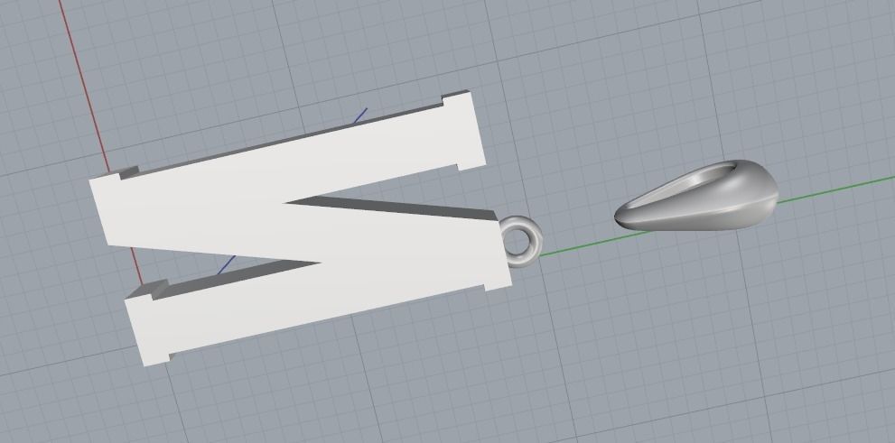 Pendant letter N Model 1544 3D print model_4