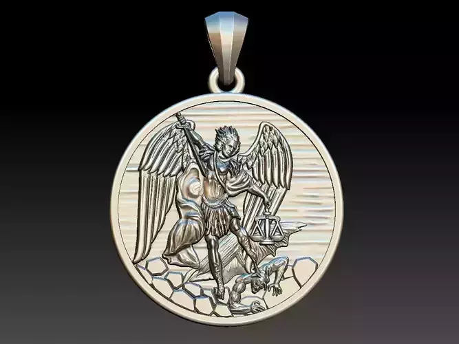 Michael Archangel Sao Miguel Medal 3D print model