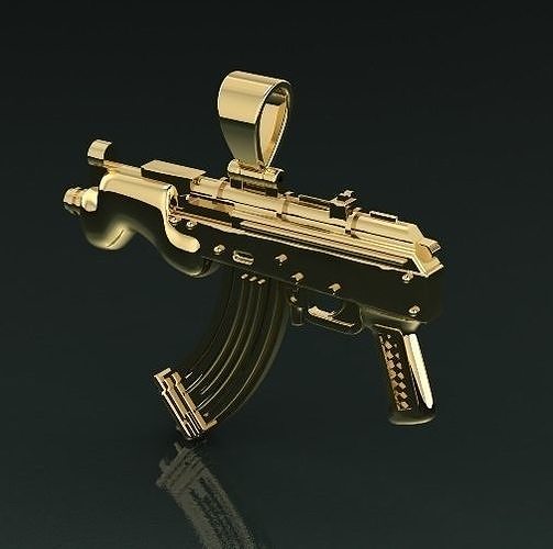 Pendant in the form of an assault rifle Model 1558 3D print model