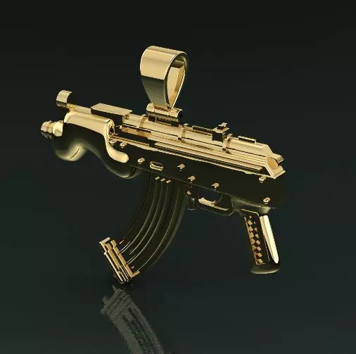 Pendant in the form of an assault rifle Model 1558 3D print model_0