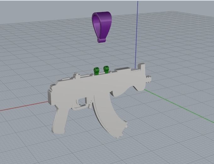 Pendant in the form of an assault rifle Model 1558 3D print model_4