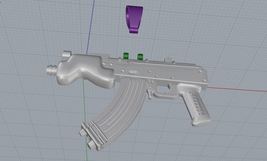 Pendant in the form of an assault rifle Model 1558 3D print model_5