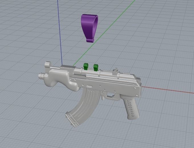 Pendant in the form of an assault rifle Model 1558 3D print model_2