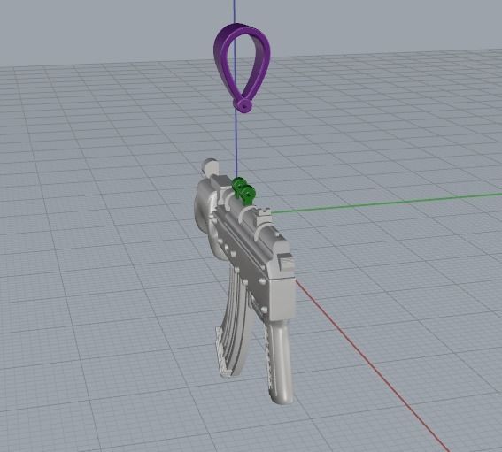 Pendant in the form of an assault rifle Model 1558 3D print model_3