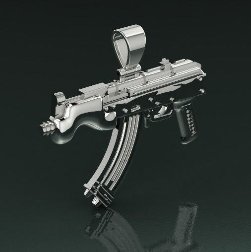 Pendant in the form of an assault rifle Model 1558 3D print model_1