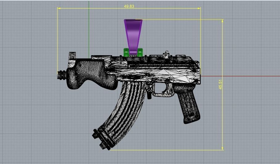 Pendant in the form of an assault rifle Model 1558 3D print model_6