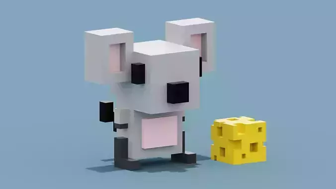 Voxel Mouse and Cheese