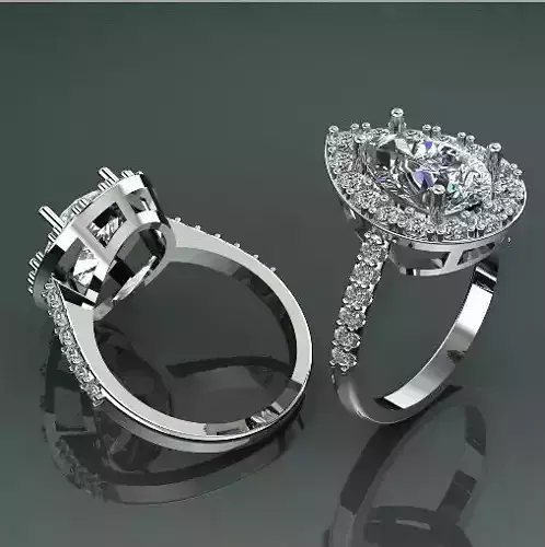 Pear stone ring Model 1572