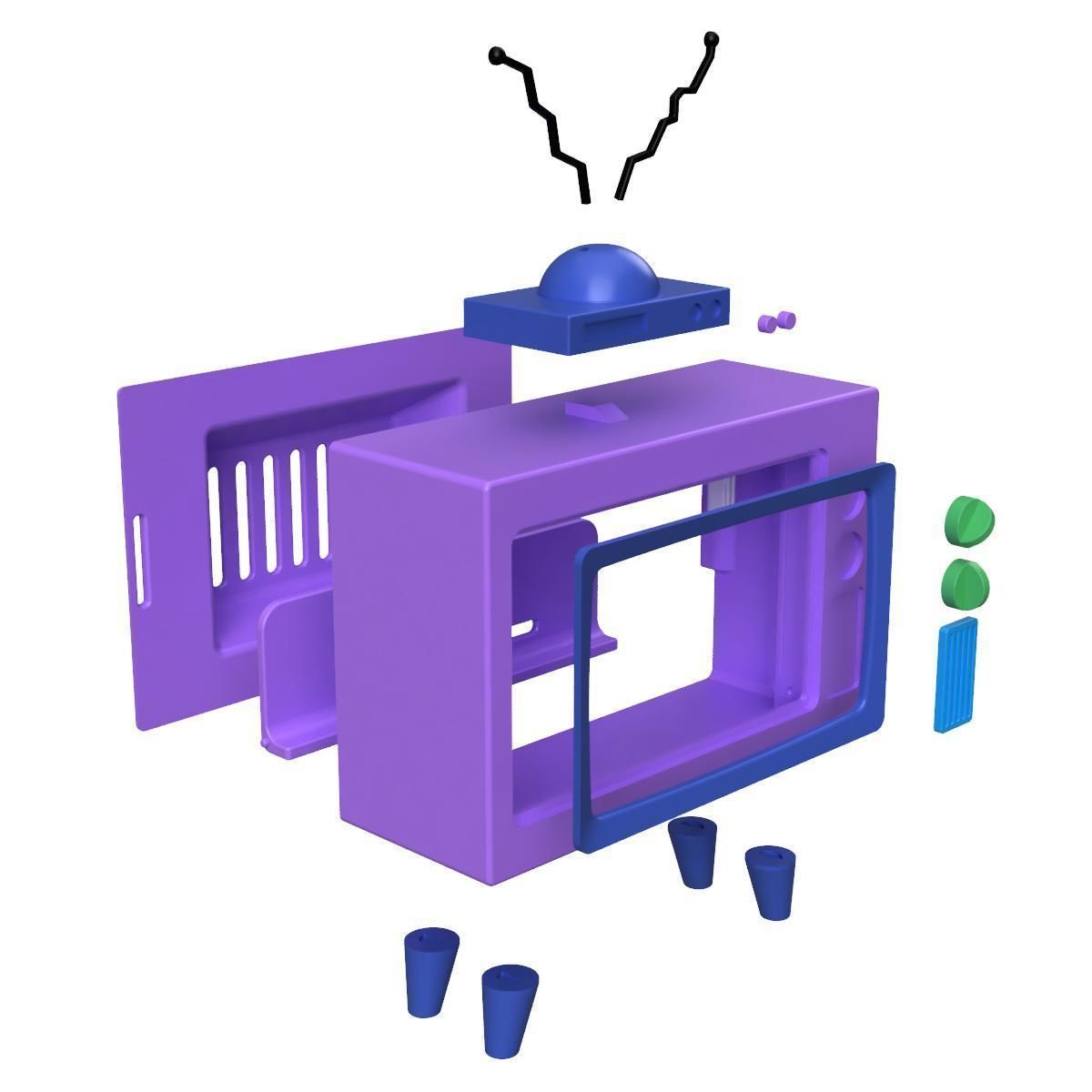 Simpson TV Switch Dock 3D print model_4