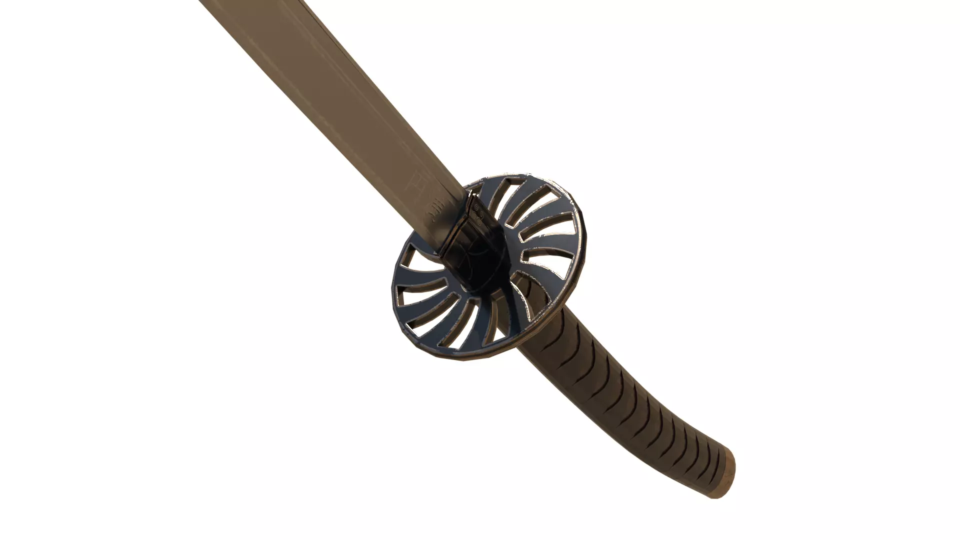 KATANA SWORD Low-poly 3D model_0