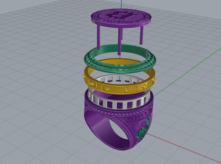 Ring with bitcoin sign Model 1598 3D print model_3