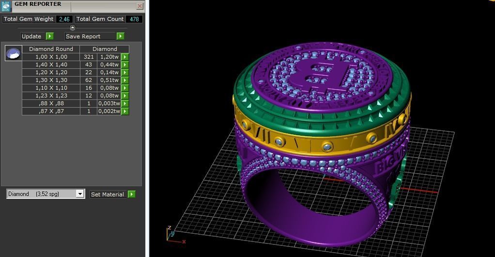 Ring with bitcoin sign Model 1598 3D print model_12