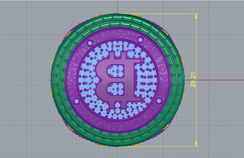 Ring with bitcoin sign Model 1598 3D print model_9