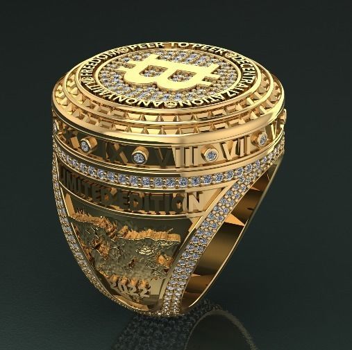 Ring with bitcoin sign Model 1598 3D print model_1