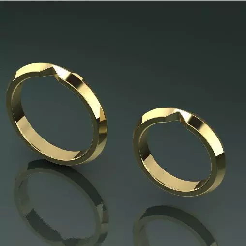 Wedding ring two sizes Model 1593 3D print model_0