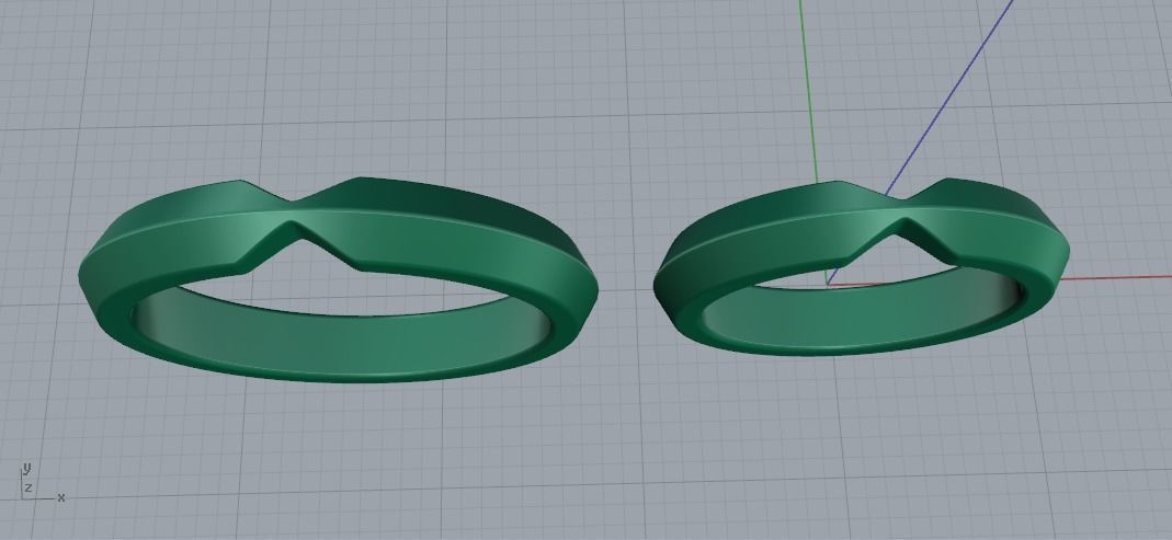 Wedding ring two sizes Model 1593 3D print model_4