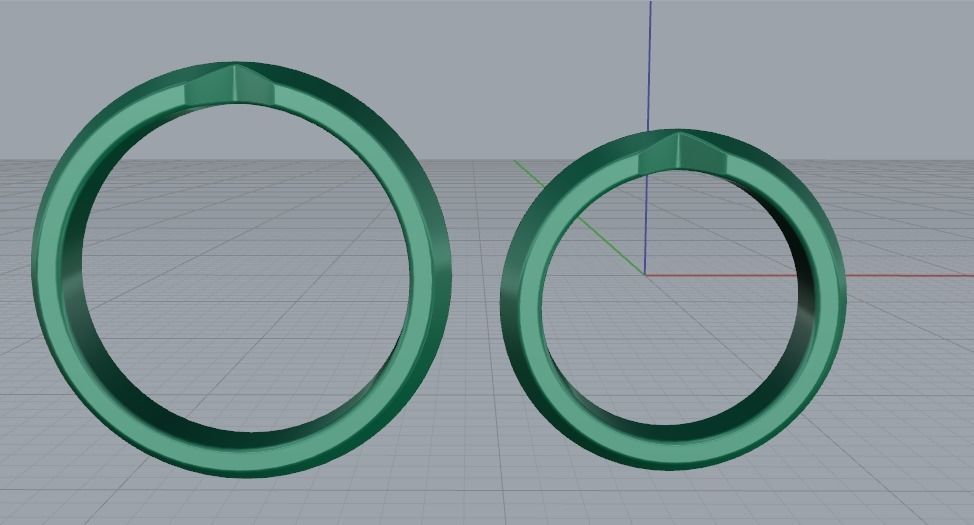 Wedding ring two sizes Model 1593 3D print model_2