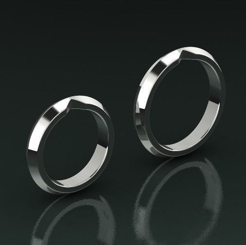 Wedding ring two sizes Model 1593 3D print model_1