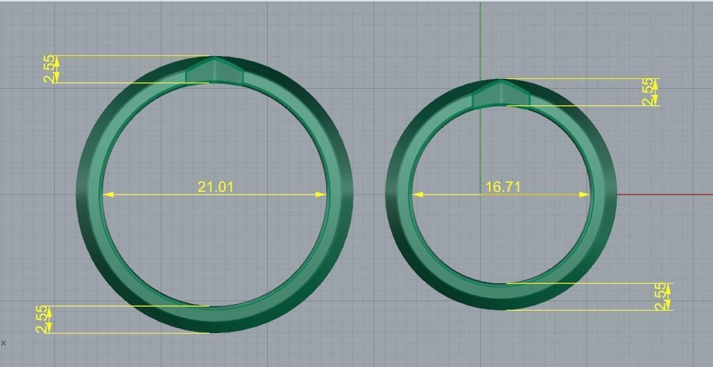 Wedding ring two sizes Model 1593 3D print model_5