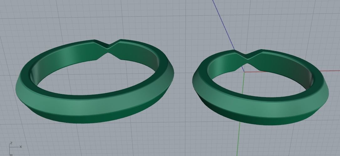 Wedding ring two sizes Model 1593 3D print model_3