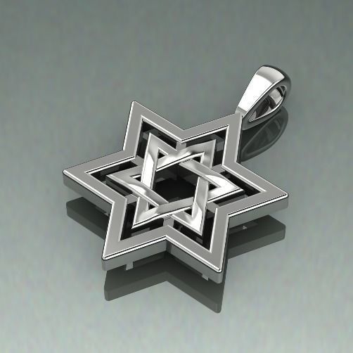 Star of David pendant Model 1590 3D print model_1