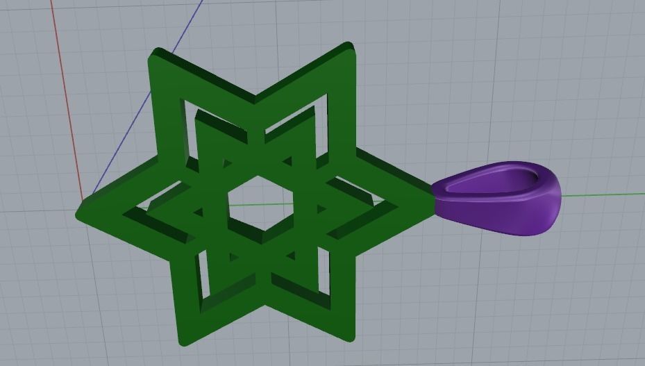 Star of David pendant Model 1590 3D print model_4