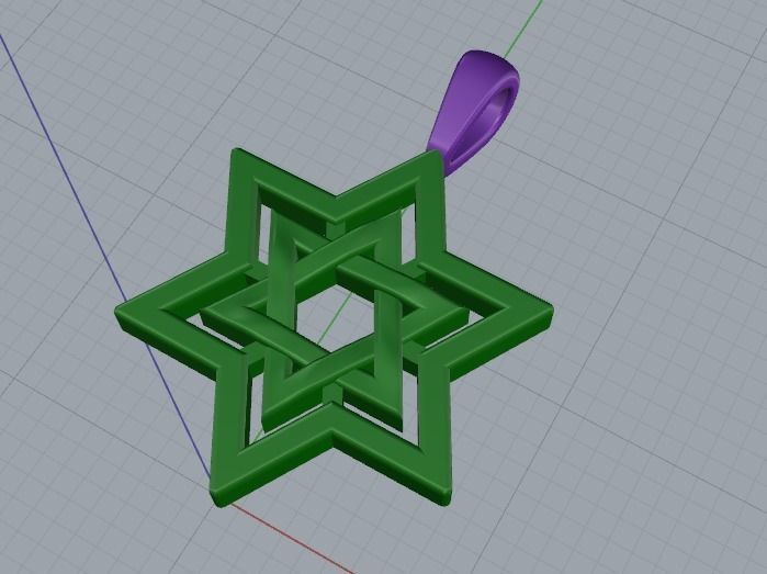 Star of David pendant Model 1590 3D print model_2