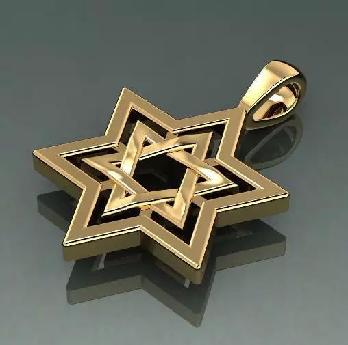 Star of David pendant Model 1590 3D print model_0