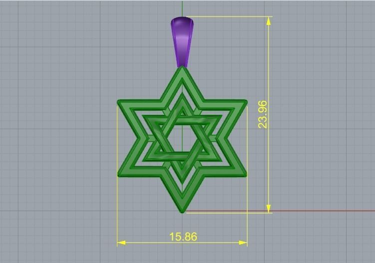 Star of David pendant Model 1590 3D print model_5