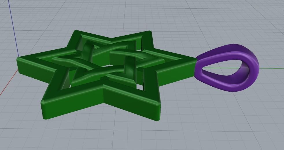 Star of David pendant Model 1590 3D print model_3